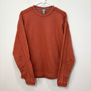 Stio Men Turpin Fleece Sweatshirt S Crewneck Base Layer Orange Outdoors Hiking